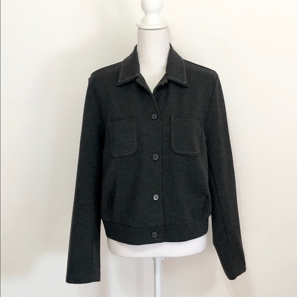 Amanda Smith Gray Button Up Heavier Knit Jacket - Picture 1 of 8